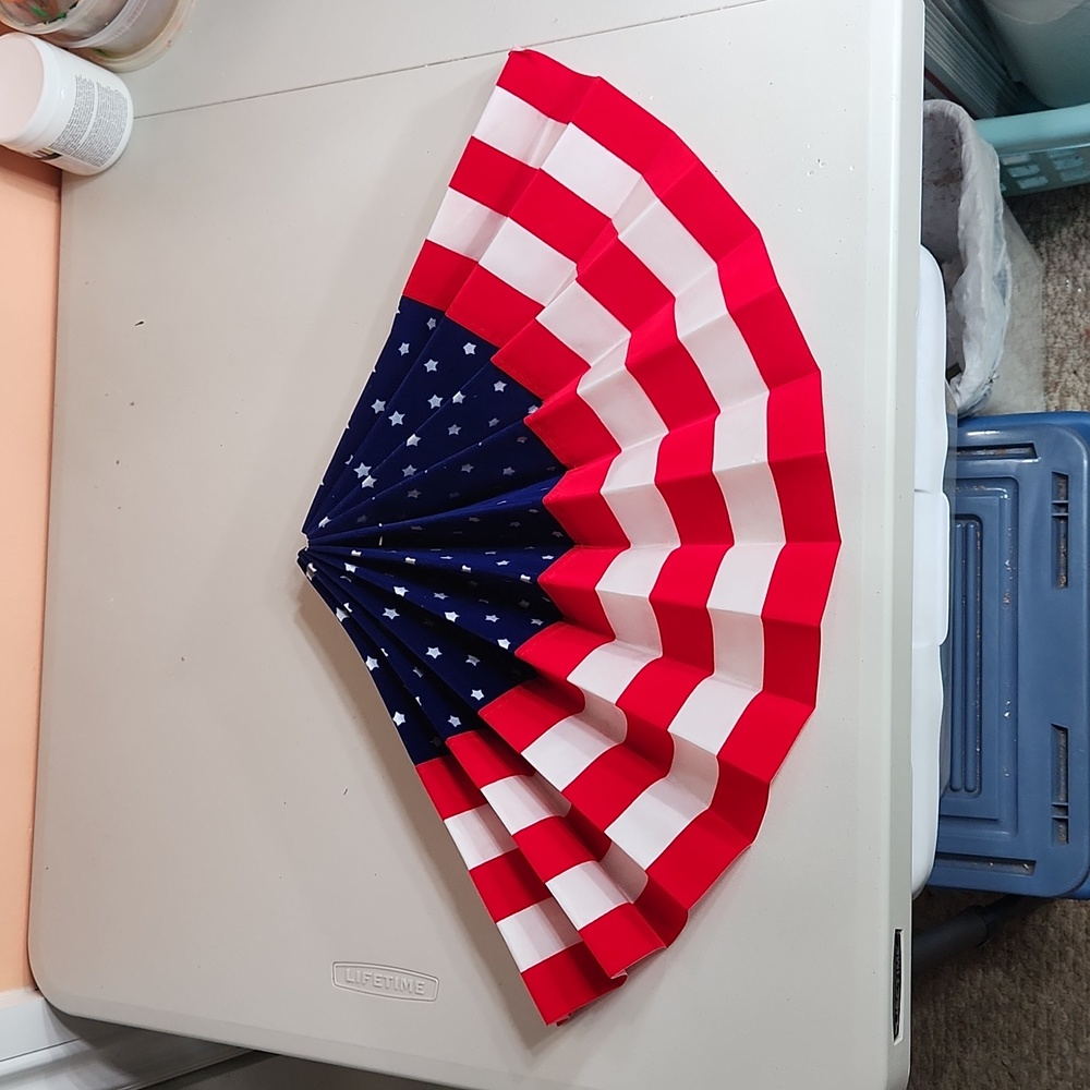 NWOT! Ashland Flag Bunting Patriotic White Blue 12" x 24" Velvet Feel